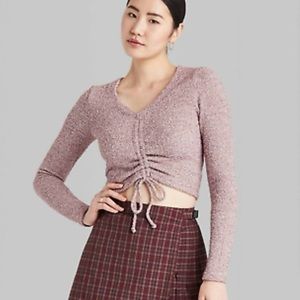 Wild Fable (Target) Purple Cinch Front Long Sleeve Sweater